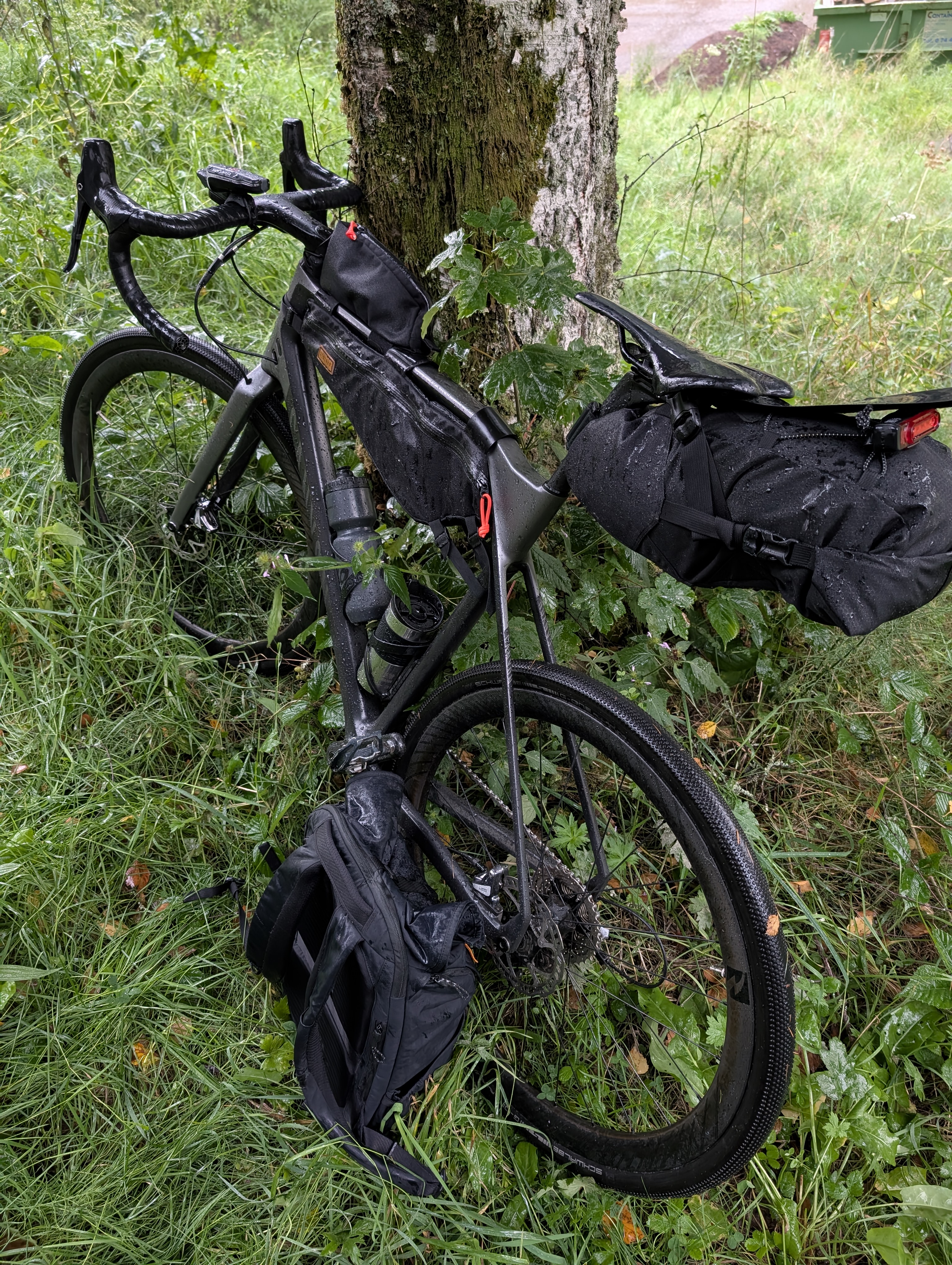 Soaked after 5 minutes on the bicycle