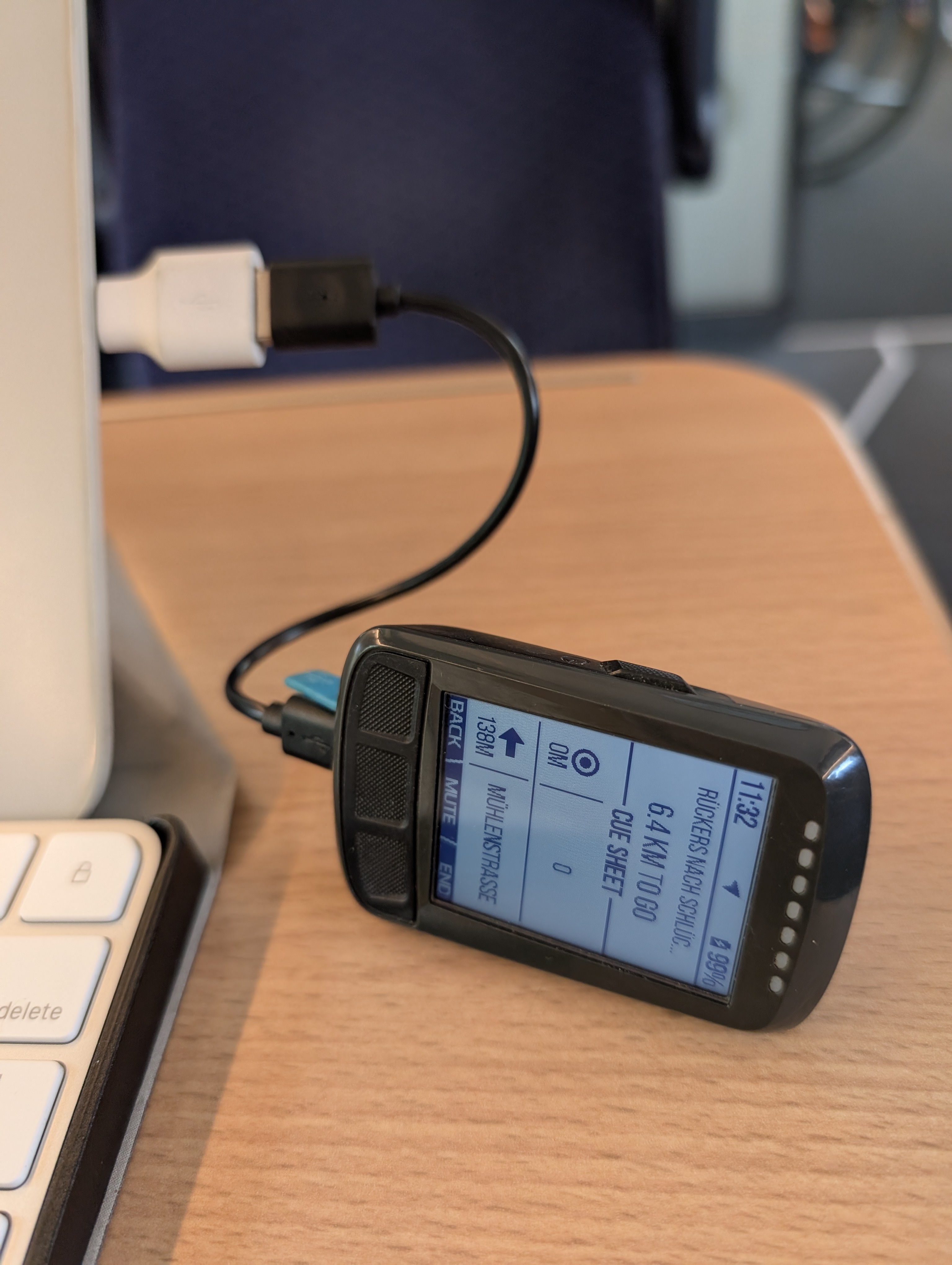 Copying routes to the bicycle computer